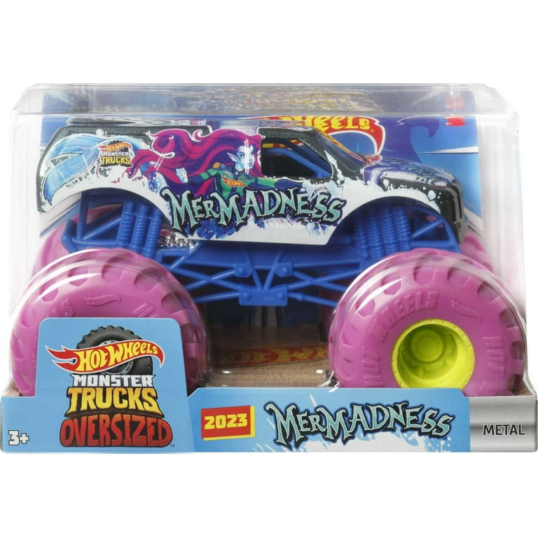 Hot Wheels Monster Trucks, Oversized Monster Truck, 1:24 Scale Die-Cast Toy  Truck with Giant Wheels and Cool Designs