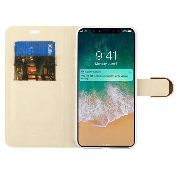 MyBat MyJacket Wallet Diamond Series for Apple iPhone XS Max - Pink Fresh Roses