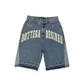 thumbnail image 1 of Pantalones cortos holgados de algodón puro negro con estampado de letras Harajuku para hombre, estilo retro Y2K, estilo hip hop, con cordón, cintura baja y pierna ancha, 1 of 3