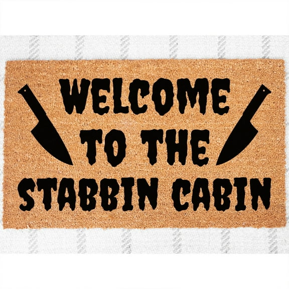 Doormat Welcome To The Stabbin Cabin Halloween Doormat Welcome Mat Fal (18" x 30") #5702