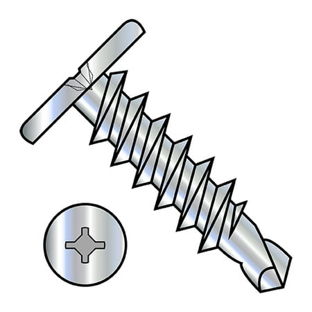

10-16X1 1/2 Square Phillips Drive Pancake Head Self Drilling Screw Full Thread Zinc (Pack Qty 2 000) BC-1024KXC