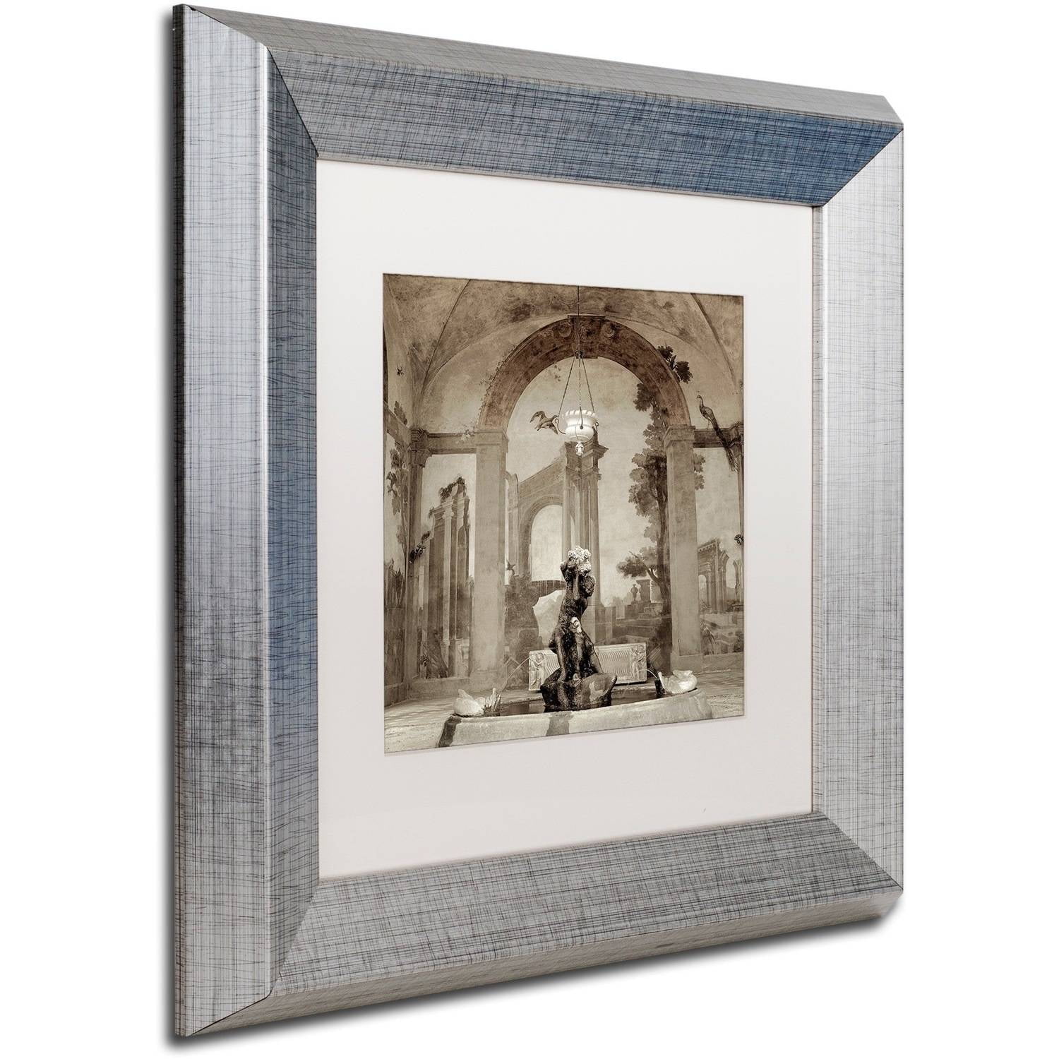 Trademark Fine Art "Lombardy Giardini I" Canvas Art by Alan Blaustein, White Matte, Silver Frame