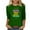 Green, variant on Fesfesfes Women Plus Size Shirts New Women's V-neck Slim Three Quarter Sleeve Digital Printed T-shirt Top T Shirts for Women M(US:6)