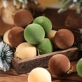 thumbnail image 7 of 16pc Christmas Balls 2.4'' Velvet Cloth Plush Balls Ornament Beige/Brown/White/Blue/Green For Christmas Party Decoration, 7 of 7