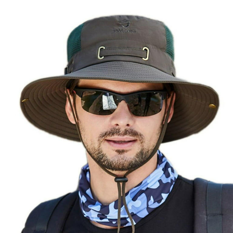 Naiyafly Outdoor Fishing Hats Men Anti-Uv Sunshade Breathable Hiking Beach  Bucket Hat 