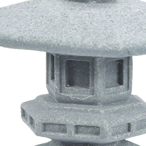 Soimiss Miniature Japanese Lantern Mini Statue Grey Stone Office Decor 1Set