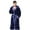 C-Blue79, variant on Mens Bathrobes Fluffy Color Block Long Sleeve Hooded Long Spa Robe With Pockets Plush Soft Homewear