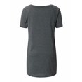 thumbnail image 2 of Jinqian T-Shirt à Manches Courtes pour Femmes Grande Taille Hauts Décontractés Tunique Col en V Blouse Ample, 2 of 2