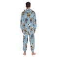 thumbnail image 4 of FORMRS Onesies Pajama for Adults Unisex Hoodie Winter Jumpsuit One Piece Sleepwear, Sizes S-2XL, Blue Hockey Pattern, 4 of 7