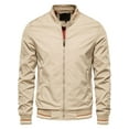 thumbnail image 1 of SUNSIOM Veste Bomber Légère pour Hommes Automne Imprimé Rayé Manches Longues Col Montant Zip Ajustée, 1 of 5