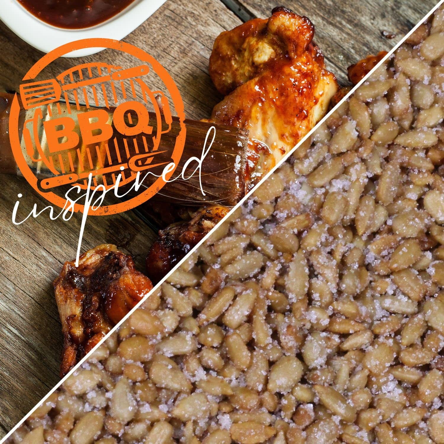 BBQ Honey Roasted Sunflower Seeds by It's Delish, 2 lbs Bulk  Gourmet Sunflower Seeds in Honey Sugar Coating and Barbecue Seasoning, Sweet & Savory Seed Snack - Vegan, Kosher Parve