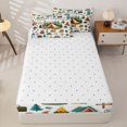 thumbnail image 4 of Homewish Camping Adventure Zipper Twin Comforter Sets with Fitted Sheet and 2 Pillowcases For Camper Gifts,Rustic Country Style Zipper Bedding Set For Boys Kids,Reversible,4 Pieces, 4 of 7
