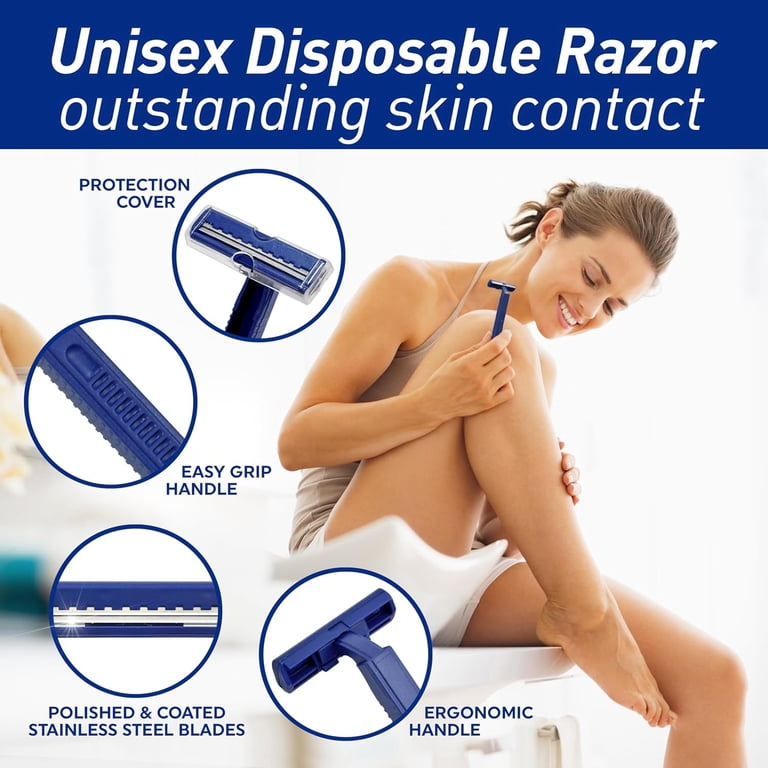 MedPride, Disposable Razors, 10-Pack, Twin Blade, Reusable, Unisex