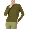 thumbnail image 5 of Spandex Workout Tops for Women Fashion Twist Split Open Back Crewneck Shirts Long Sleeve Loose Gym Yoga Clothes (XL, Green), 5 of 7