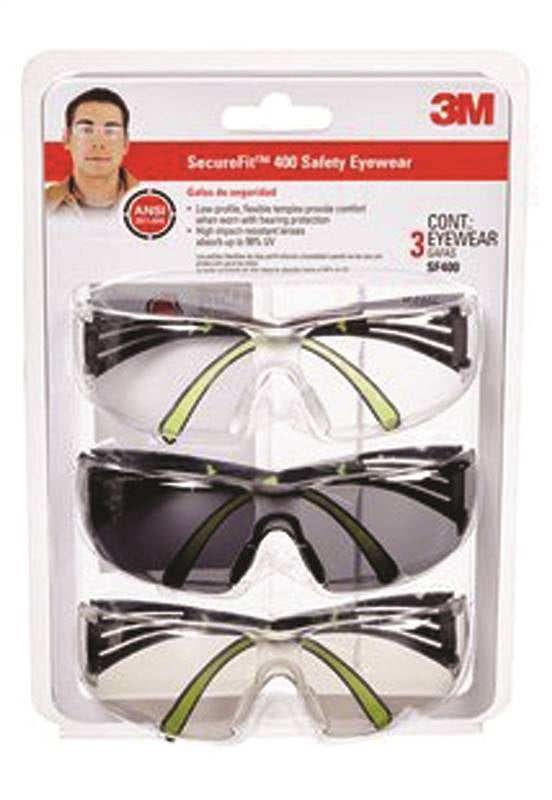 Clear Lens 2-Pk 3M 65717 SecureFit Protective Eyewear SF201AF Anti Fog 
