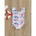 thumbnail image 2 of TSEXIEFOOFU Toddler Baby Girl Fly Sleeve One Piece Swimsuit, 2 of 8
