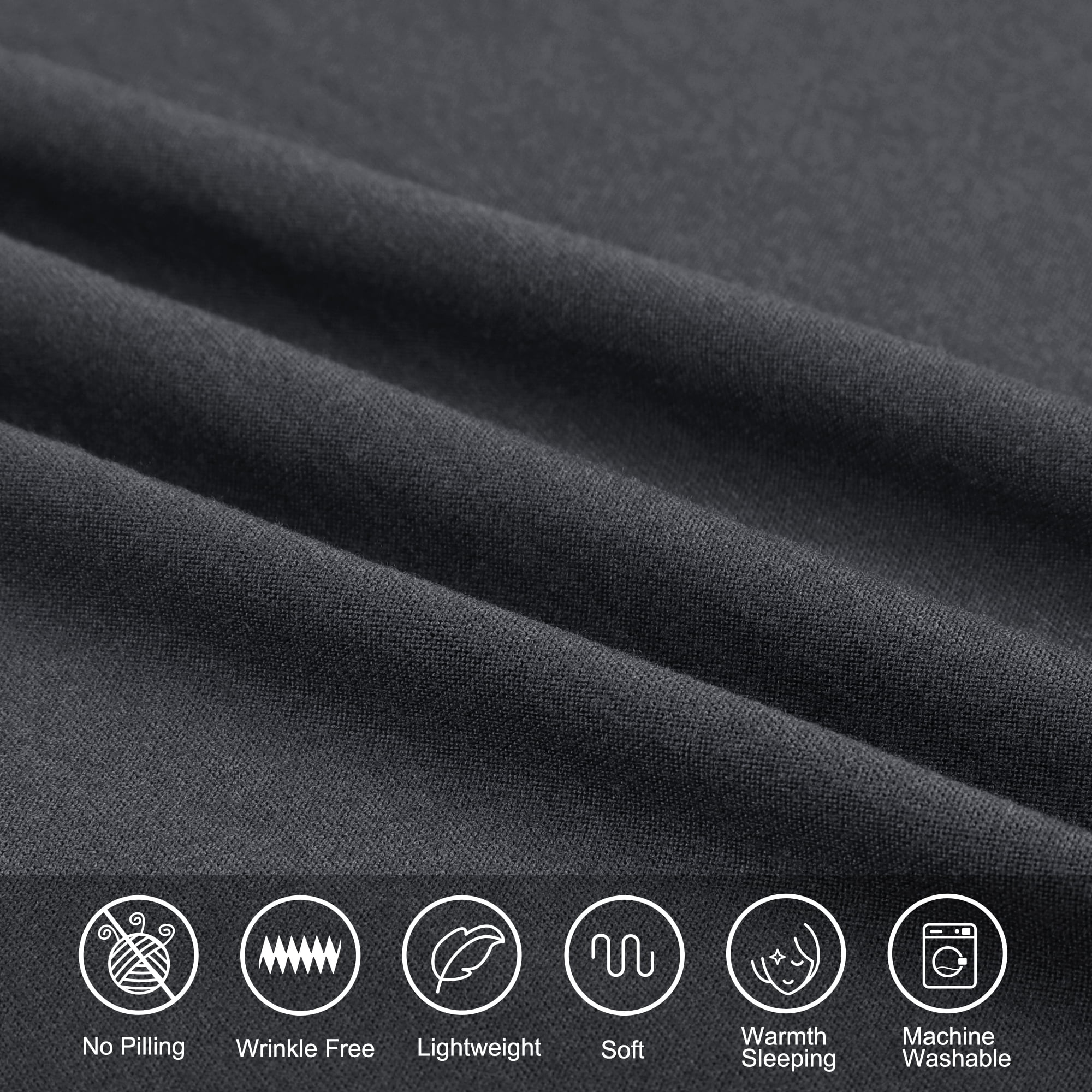 Unique Bargains Soft 190GSM Queen 16 Inch Deep Pocket Fitted Sheets Dark Gray Twin