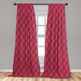 thumbnail image 4 of Ambesonne Buffalo Plaid Curtains, Tartan Minimalist Art, Pair of 28"x63", Dark Pink and Orange, 4 of 4