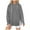 Grey, variant on Fgnfyis Women Solid Color Zip Up Hooded Sweatshirt Casual Style with Side Zip Detail and Front Pockets Army Green S