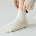 thumbnail image 2 of Ribbed Ankle Socks with 3D Puppy Ear Detail and Embroidered Dog Face - White, 2 of 4