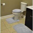 thumbnail image 5 of Garland Rug Cabernet Washable Nylon Bath Rug Set, 3 Piece Set (21"x34" Bath Rug, Contour Rug, & Toilet Lid) Platinum Gray, 5 of 5