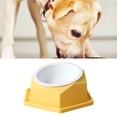thumbnail image 4 of Raised Cats Bowl Plastic Tilted Elevated Spill Proof Hexagonal Pet Food Bowl for Home Yellow, 4 of 12