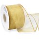 thumbnail image 1 of Cinta decorativa Ribbli de organza alambrada de 6,4 cm x 18,3 m, color dorado, 1 of 4