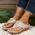 thumbnail image 7 of GUOBIOZIY Sandals for Women Summer Ladies Flip-Flops Wedge Heel Slippers Sandals Casual Flip Flops Women's Shoes Womens Sandals(White,9), 7 of 7
