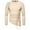 Khaki, variant on Aueoeo Men's Casual Shirts Long Sleeve Round Neck Casual Summer Shirts Beach Wedding Shirt with Side Lace Up Drawstring L