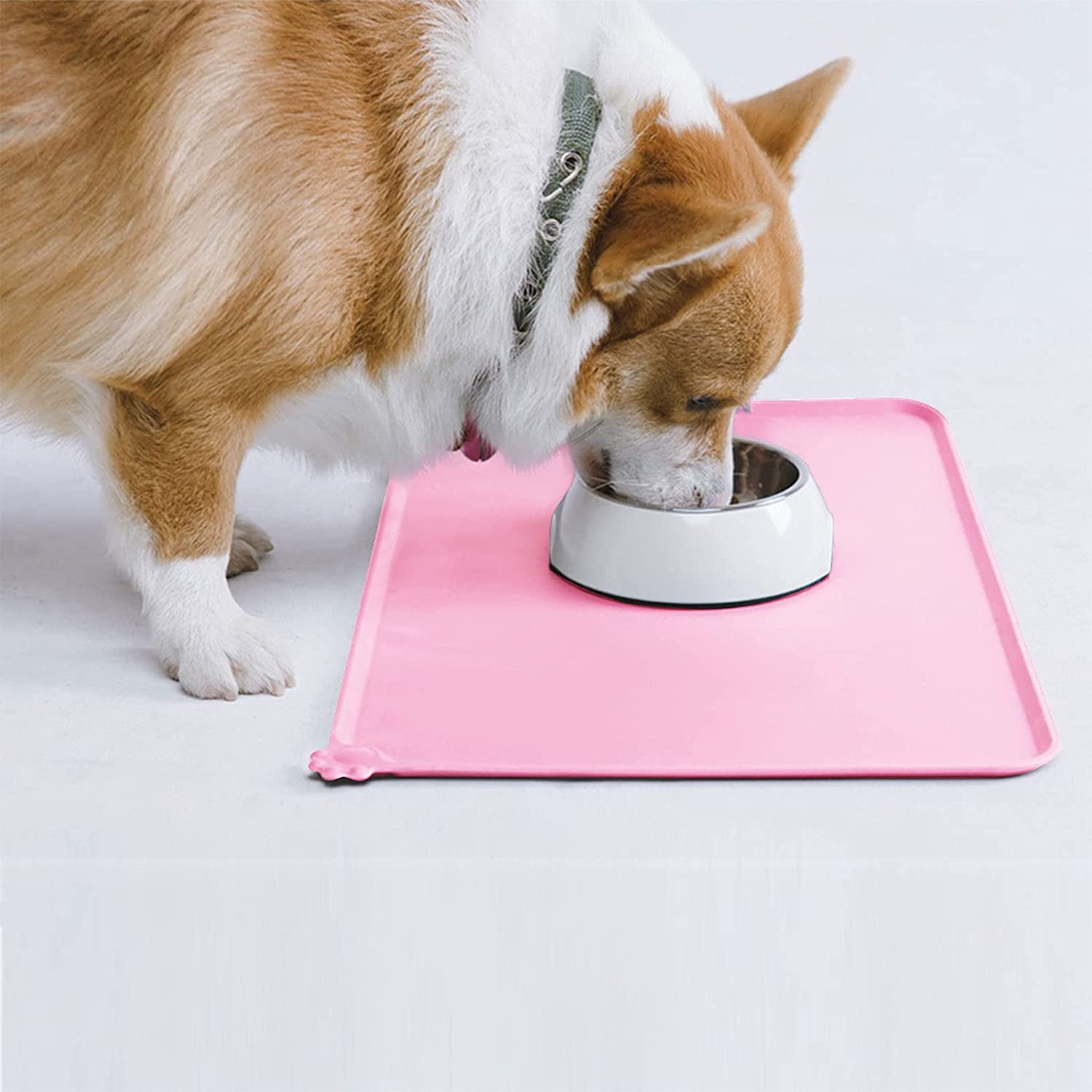 Large Pet Mat Dog Bowl Mat, Dog Cat Food Mat Dog Feeding Mat Pet Safe 28 x 16.5 Waterproof Easy to Clean Dog Mat for Bowl Food Water Boho Uniklook