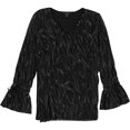 thumbnail image 1 of Alfani Blusa plisada para mujer, negro, extragrande, 1 of 2