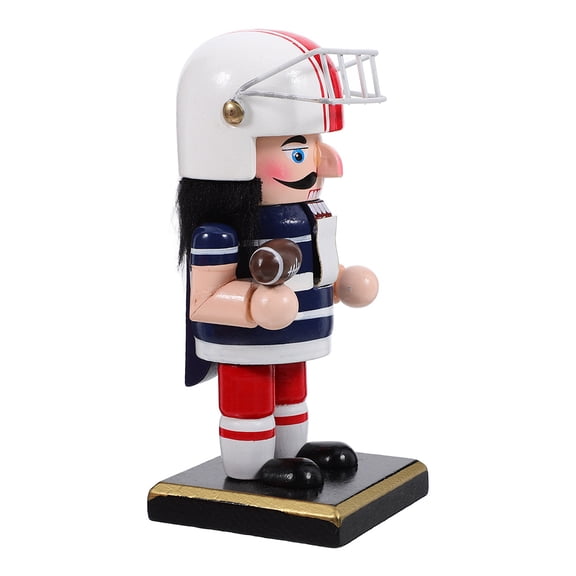 HEMOTON Blue Wooden Nutcracker Figurine for Decoration Unique Design Perfect Size for Desktops and Living Rooms 3.5 Inches Tall