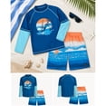 thumbnail image 7 of Big Chill Boys Swim Set - UPF 50+ Long Sleeve Rash Guard and Swim Trunks, 2 Piece Boys Swimsuit Set, 7 of 7