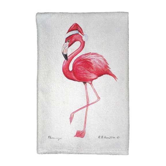 Betsy Drake KT084S 16 x 25 in. Flamingos Kitchen Towel, Santa