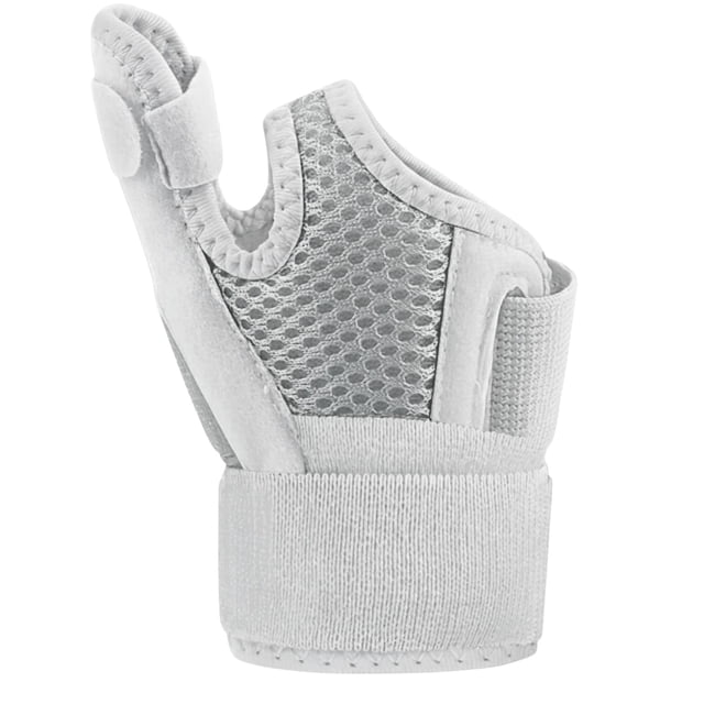 Muñequera con Férula Dual y Soporte Pulgar Anatómico | Cierre Envolvente en 3 Zonas | Transpirable, Ajustable, Reversible | Estabilidad para Dolor de Mano y Muñeca | Color Gris