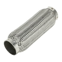 Unique Bargains Car Exhaust Flex Pipe 1.96 Inch OD Flexible Braided Exhaust Tube Universal Flexible Pipe Tubing Silver Tone 1 Pcs