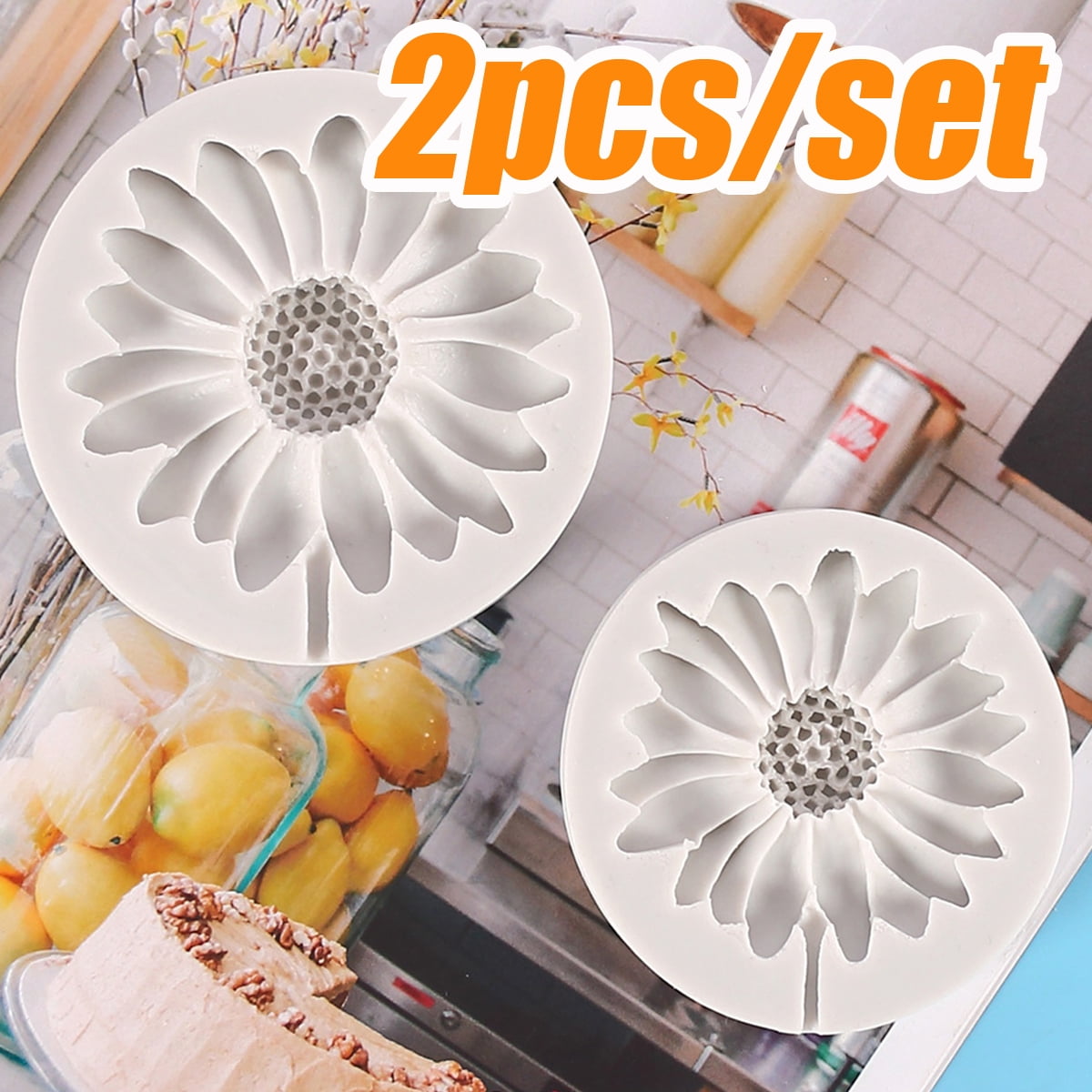 Flower Shape Silicone Round Lollipop Candy Molds Chocolate Cake