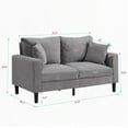 thumbnail image 3 of Modern 57" High Resilience Loveseat Sofa with Wooden Frame, Light Gray, 3 of 12