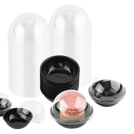 

50 Pack Clear Plastic Mini Cupcake Container Individual Packaging Treat Boxes with Dome Lids for Mini Muffin Macaron