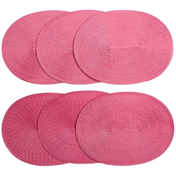 Venice Collections London Woven Spiral Table Placemats 16.9 X 13 Inches Oval Set of 6 NonSlip
