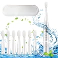 thumbnail image 2 of Fiudx Cepillo de Dientes Eléctrico, 8 Cabezales de Repuesto, 5 Modos de Vibración, Carga Usb, Blanqueamiento y Limpieza Sensible, Ideal para Viajes, Cuidado Bucal para Adultos, Recargable., 2 of 6