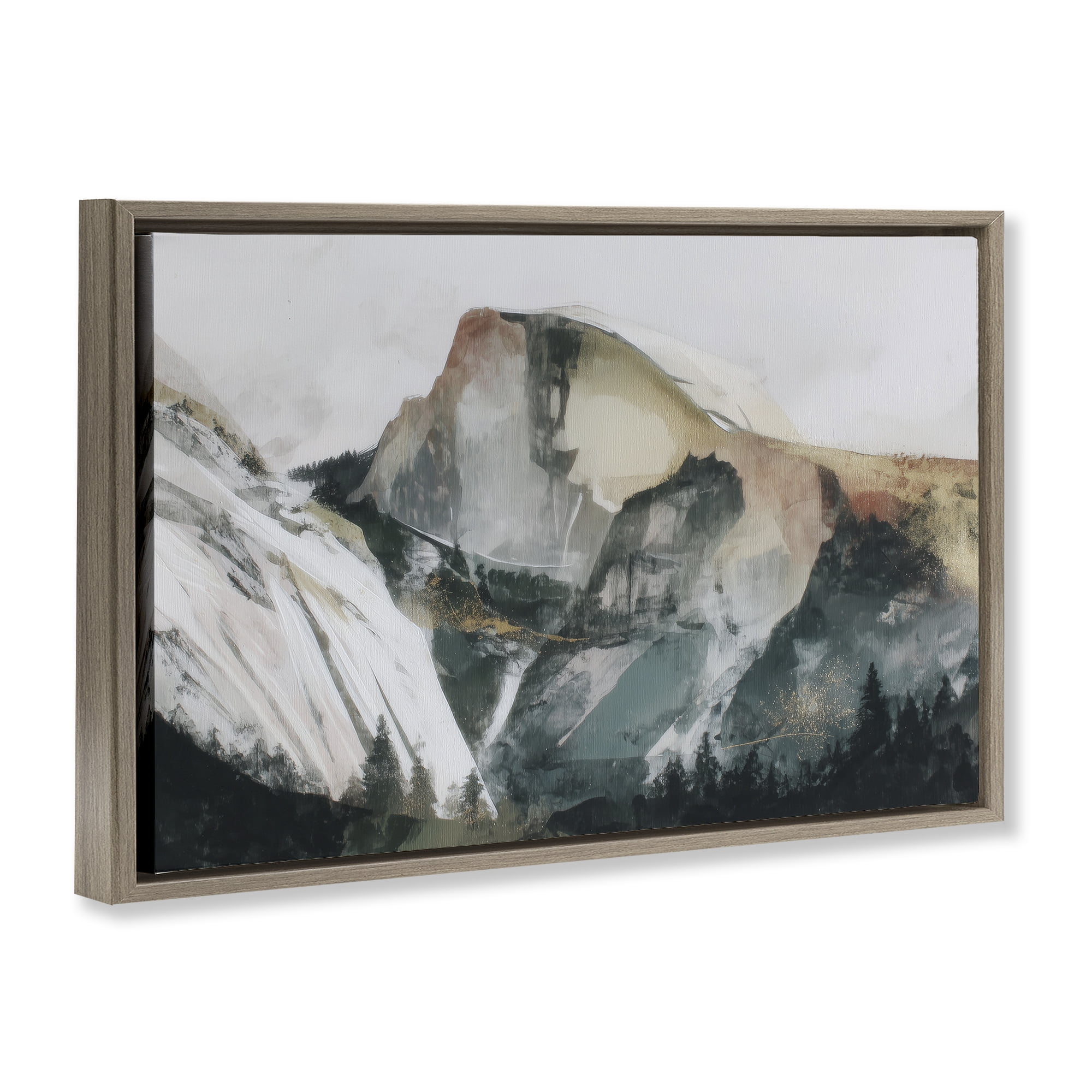 Stupell Industries Abstract Sierra Nevada Mountain Brown Framed Floater Canvas Wall Art, design by Chromatic Storm Studio