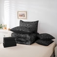 thumbnail image 6 of meiyoeat Spooky Gothic Bat 7 Pieces Full Size Bedding Sets,Gray Classic Damask Floral Full Size Bed In A Bag For Adults, Black Gray,Black Reversible, 6 of 7