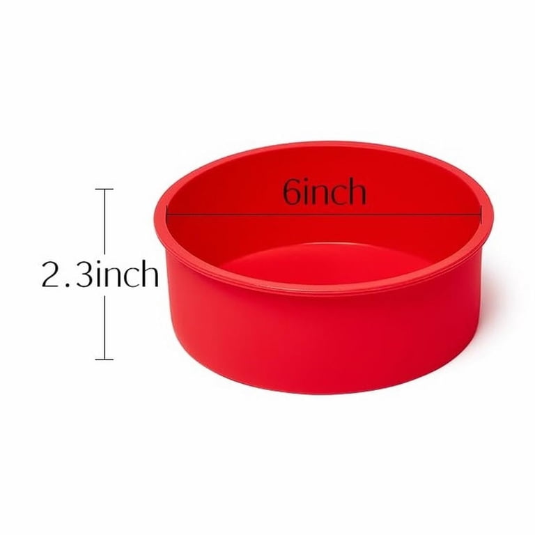 6-Pack 4 Inch Silicone Cake Pans - Non-Stick Round Baking Molds For Cheesecake, Brownies & Desserts
