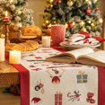 thumbnail image 2 of Christmas tablecloth, Christmas table runner, Christmas tablecloth decoration, festive atmosphere arrangement, snowman embroidery table runner in cott, 2 of 5