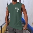 thumbnail image 2 of HCNTES Men's Tank Top Cotton Muscle Workout Gym Shirts Moisture Wicking Lightweight Summer Casual Sleeveless Shirts(Dark Green,XL), 2 of 4