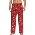 thumbnail image 1 of Fotbe Red Paisley Floral Pantalones de Pijama para Hombre, Pantalones de Dormir, Pantalones de Casa con Cintura Ajustable y Bolsillos-X-Large, 1 of 6