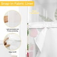 thumbnail image 3 of No Hook Shower Curtain with Snap in Liner, Strawberry Summer Flower Seamless Waterproof Bath Curtain Double Layers with See Through Top Window, Farm Fruit Retro Linen Hotel Shower Curtains 36x72in, 3 of 9