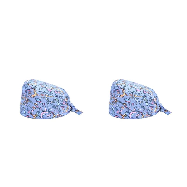 Sonducket Gorros de calabaza para enfermera, Color puro, botón polaco opaco, estampado Pro Tie Back, banda para el sudor multifuncional, L29 2Conjunto