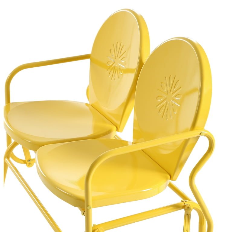 Mainstays Retro Outdoor Glider Bench Yellow Walmart